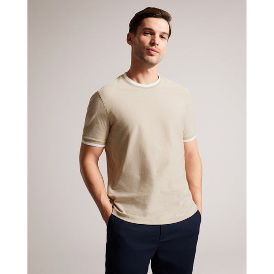 Men Mmb-Bowker-Ss Regular Fit Textured T-Shirt - Tan