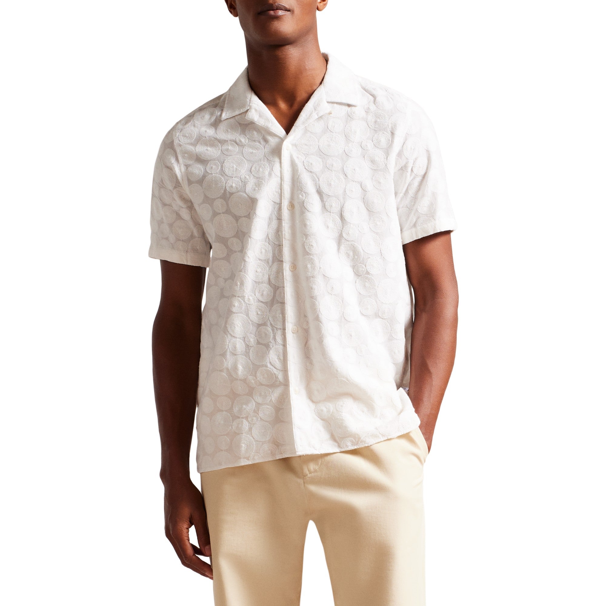 Men Mma-Allbury-Short Sleeve Embroidered Shirt - White