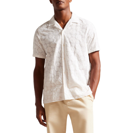 Men Mma-Allbury-Short Sleeve Embroidered Shirt - White