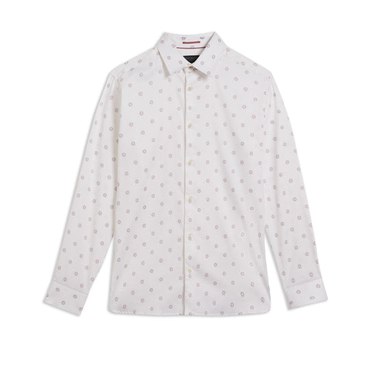 Men Mma-Kyme-Long Sleeve Ditsy Floral Shirt - White
