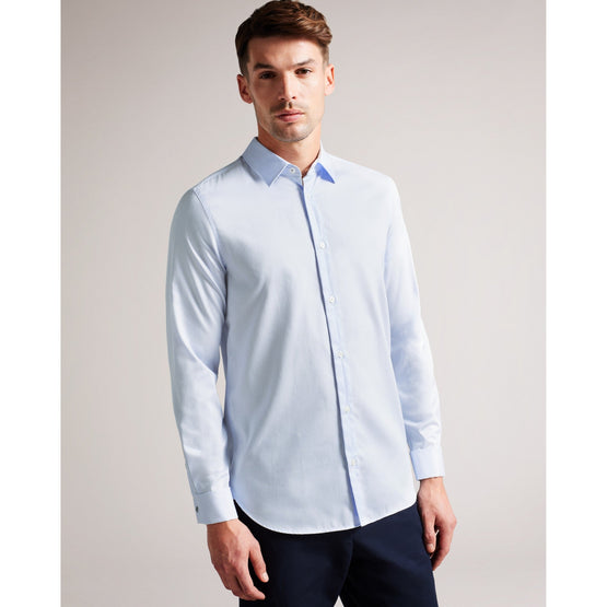 Men Mma-Wragby-Ls Tonal Magnolia Jacquard Shirt - Pl-Blue