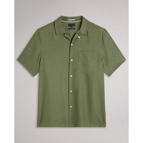 Men Mma-Wesland-Ss Linen Blend Revera Shirt - Olive