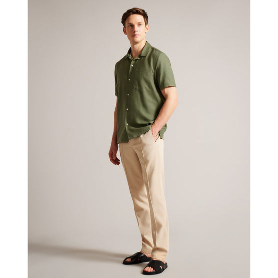 Men Mma-Wesland-Ss Linen Blend Revera Shirt - Olive