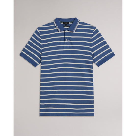 Men Mmb-Nivenn-Ss Regular Fit Striped Polo - Dk-Blue