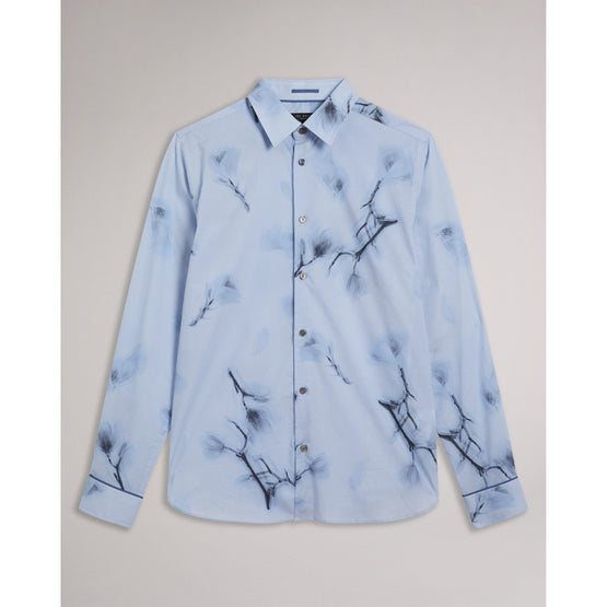 Men Mma-Louth-Long Sleeve Photographic Print Shirt - Sky-Blue
