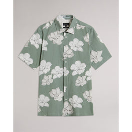 Men Mma-Coving-Short Sleeve Seersucker Floral Print - Lt-Green