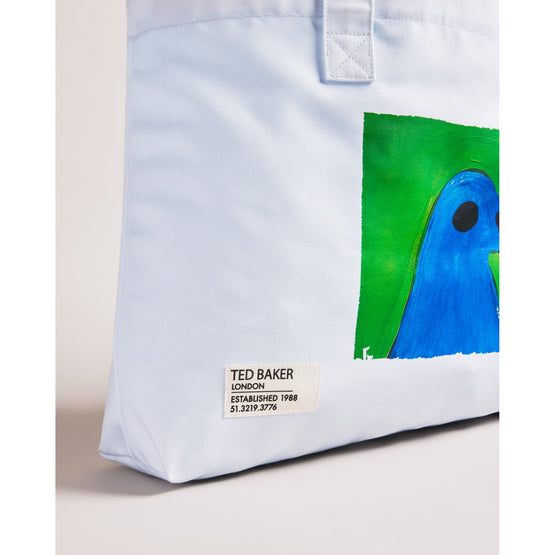 Men Mxb-Burdey-Printed Recycled Beach Bag - Lt-Blue