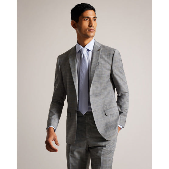 Men Mps-Elgoljs-Grey Pow Check Jacket - Grey