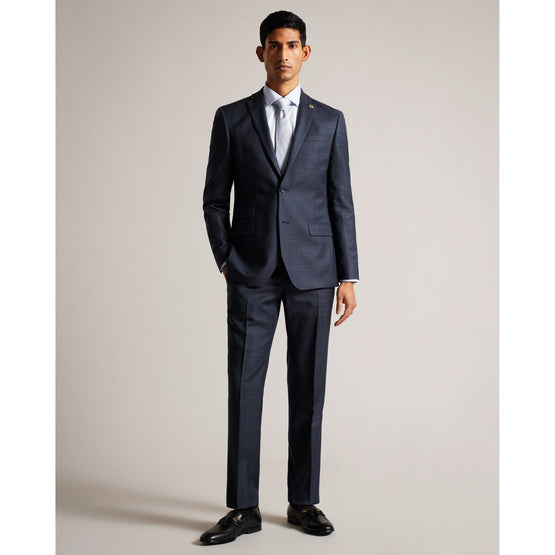 Men Mps-Cromjs-Navy Choc Check Jacket - Navy