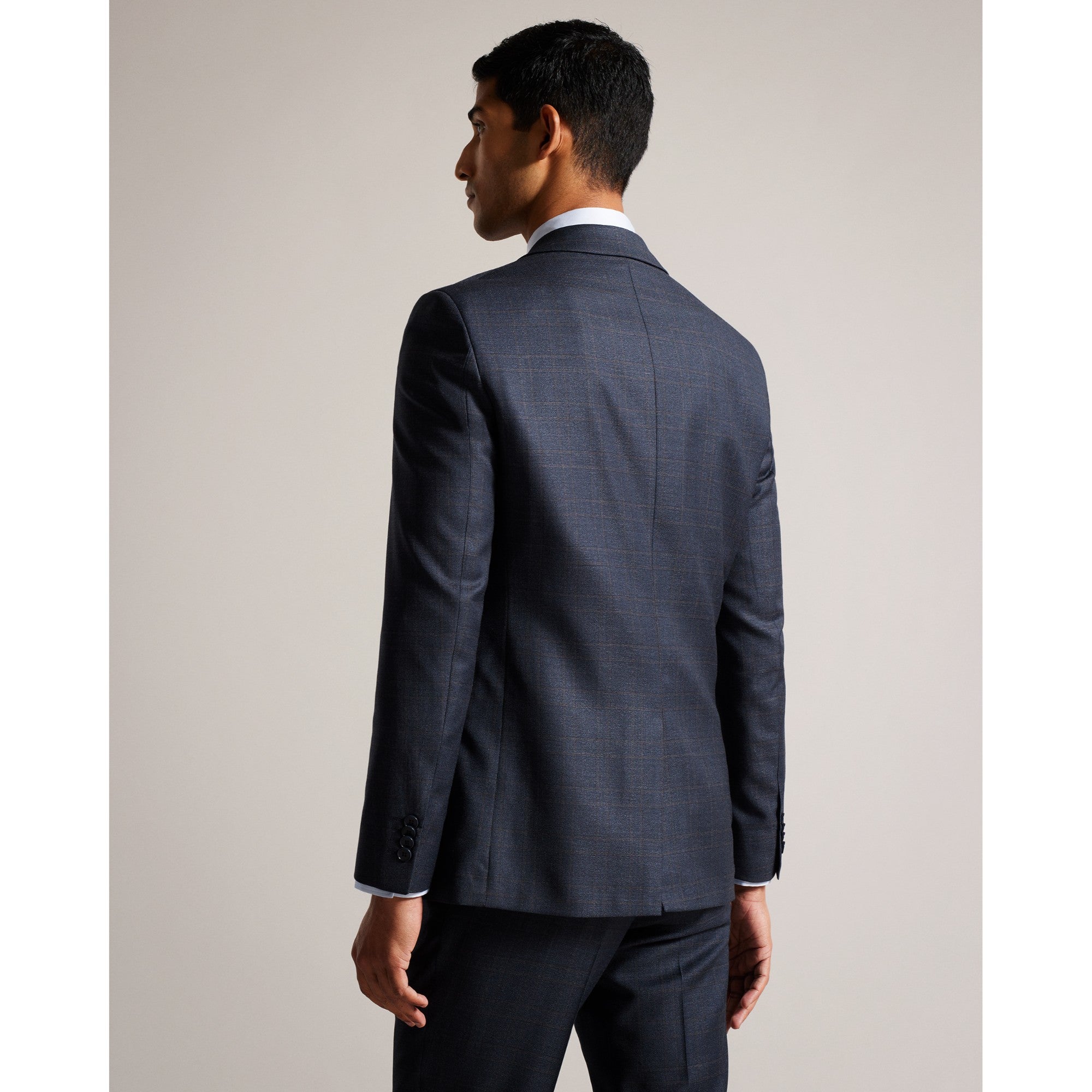 Men Mps-Cromjs-Navy Choc Check Jacket - Navy
