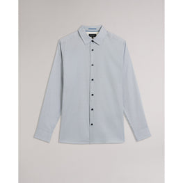 Men Mma-Alham-Ls Fine Geo Stretch Shirt - Navy
