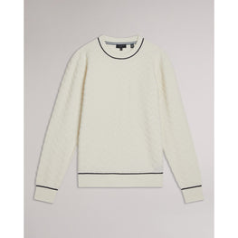 Men Mmk-Sepal-Ls Regular Textured Crew Neck - Ecru