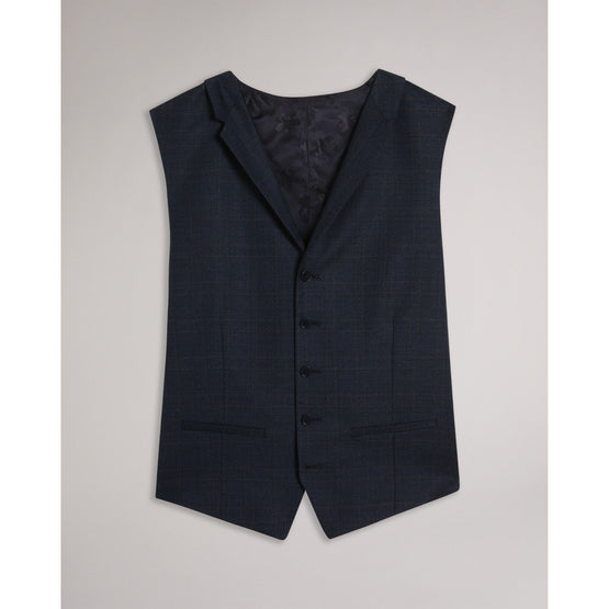 Men Mps-Cromaws-Navy Choc Check Waistcoat - Navy