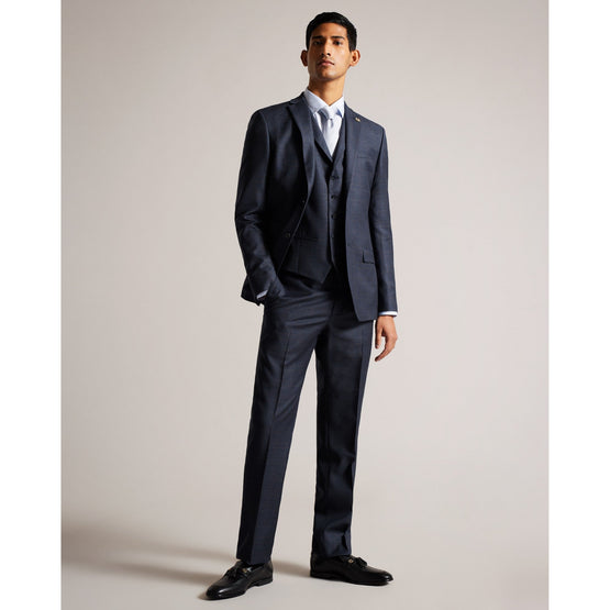 Men Mps-Cromaws-Navy Choc Check Waistcoat - Navy