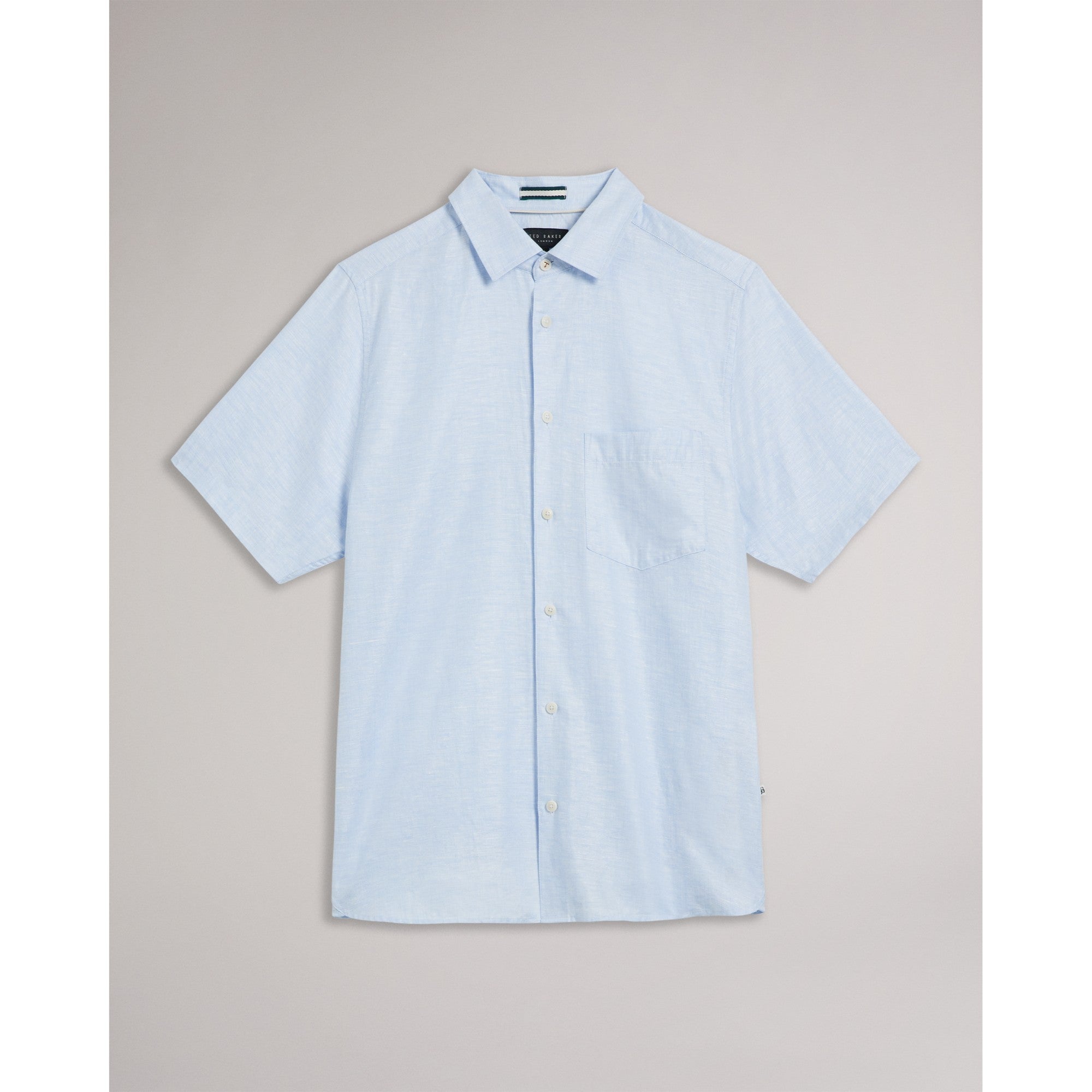 Men Mma-Kingfrd-Short Sleeve Linen Shirt - Lt-Blue