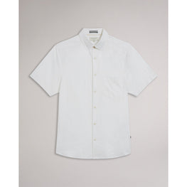 Men Mma-Kingfrd-Short Sleeve Linen Shirt - White