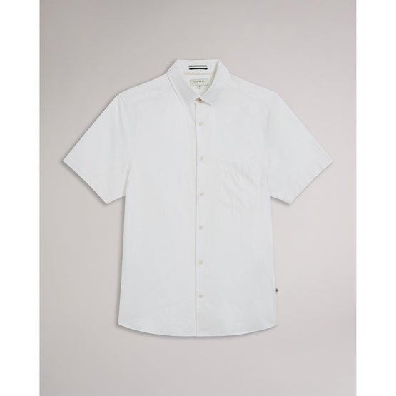 Men Mma-Kingfrd-Short Sleeve Linen Shirt - White