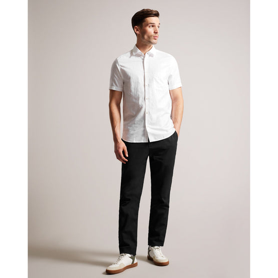 Men Mma-Kingfrd-Short Sleeve Linen Shirt - White
