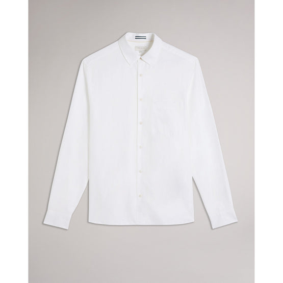 Men Mma-Kingwel-Long Sleeve Linen Shirt - White