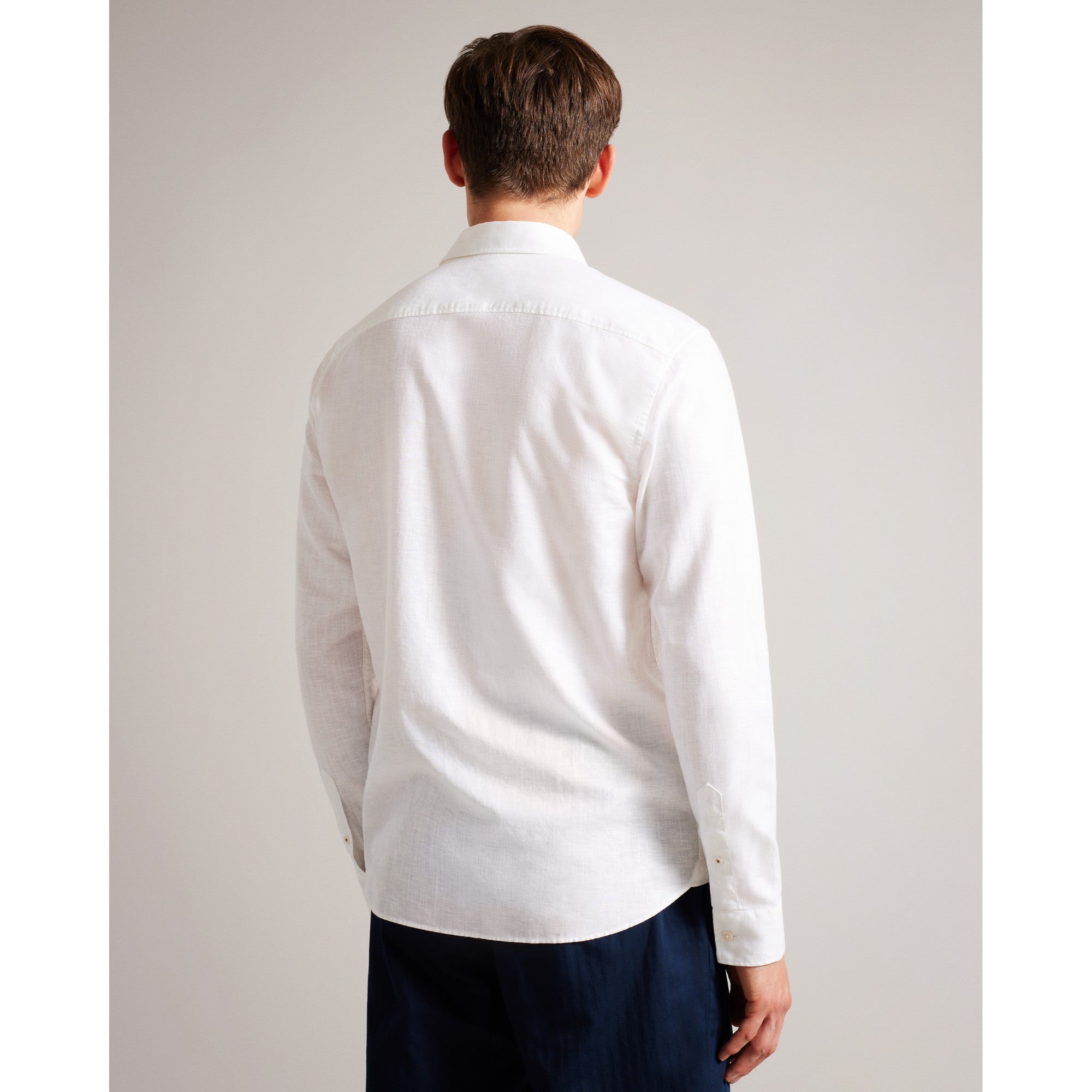 Men Mma-Kingwel-Long Sleeve Linen Shirt - White