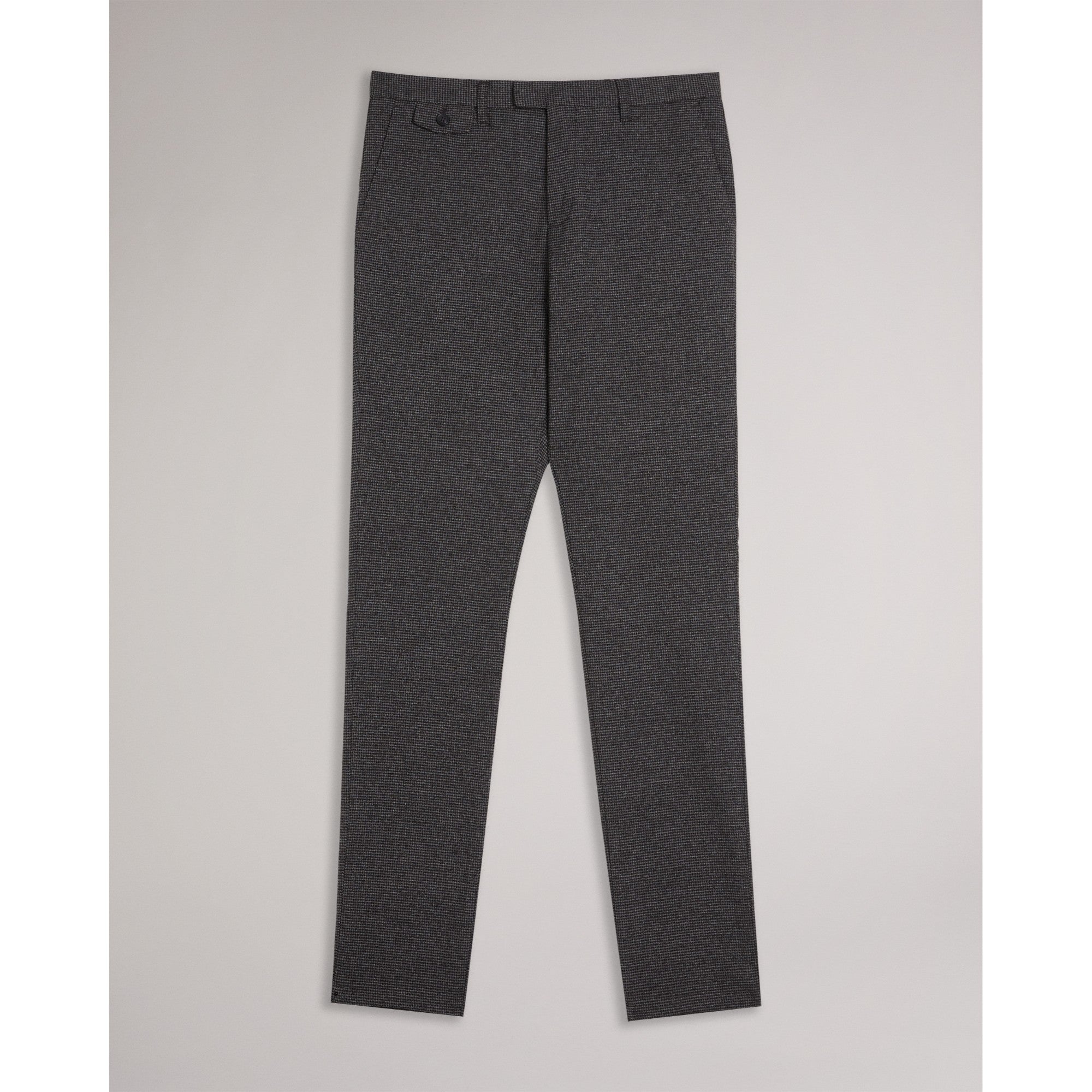 Men Mmt-Ziyech-Slim Fit Houndstooth Chino Trouser - Grey