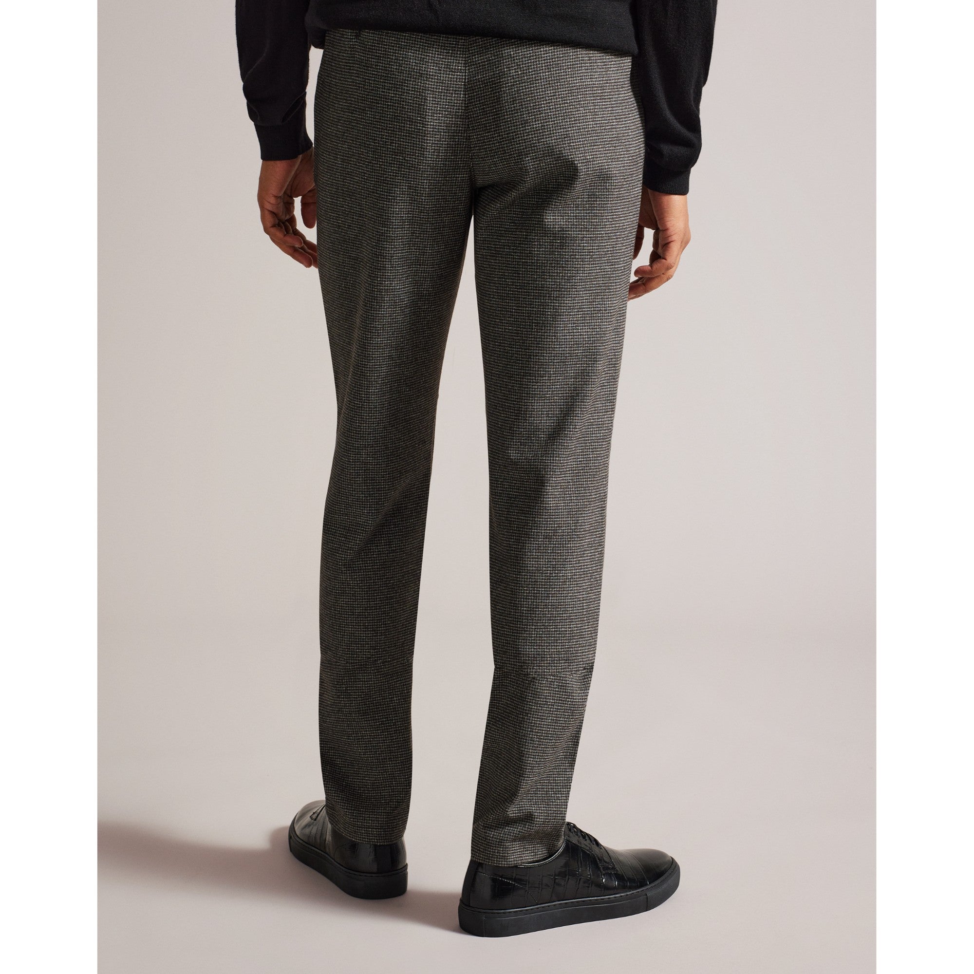Men Mmt-Ziyech-Slim Fit Houndstooth Chino Trouser - Grey
