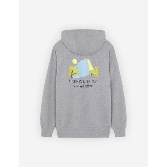 Men Mk X And Wander Dry Cotton Sweathoodie - Ash Grey