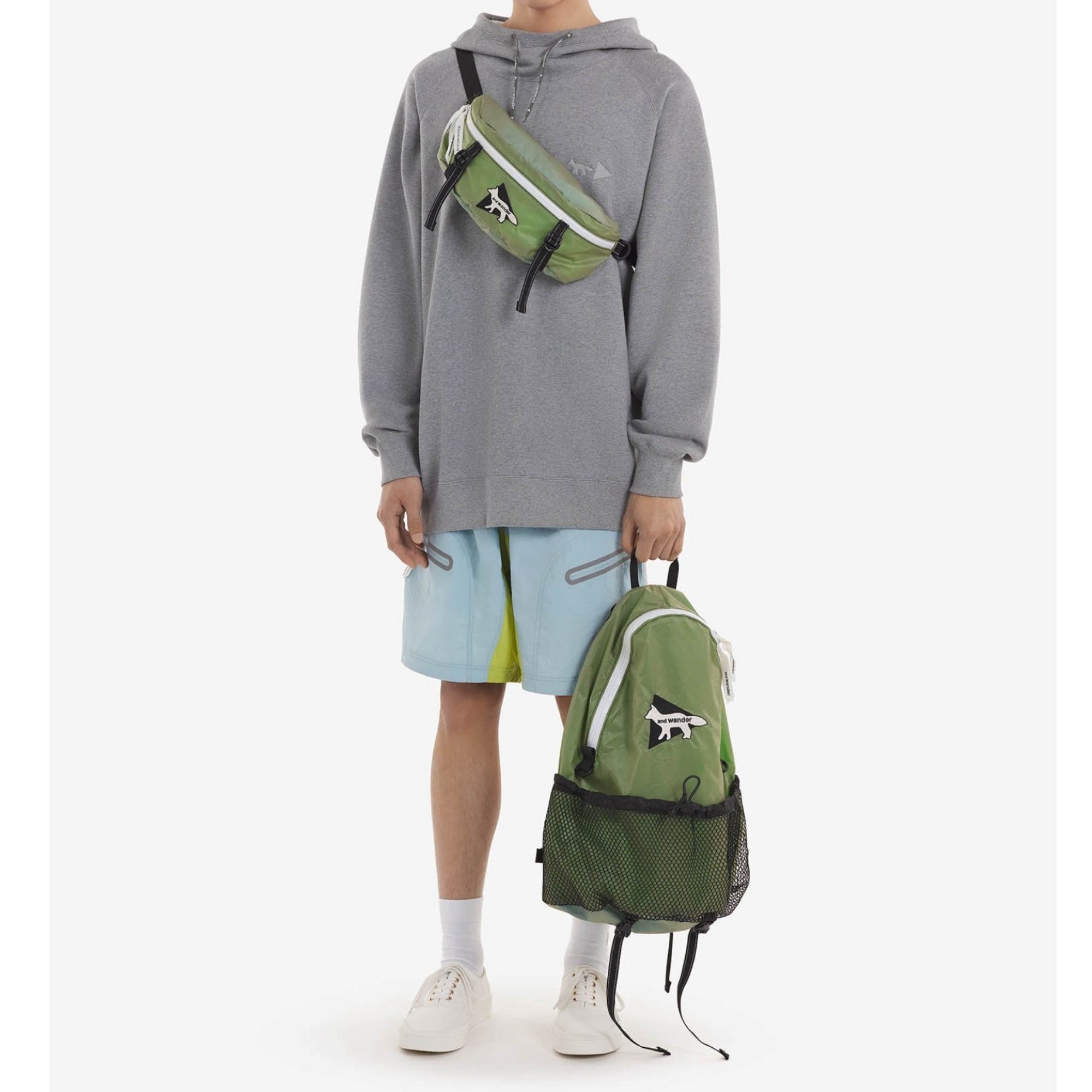 Men Mk X And Wander Dry Cotton Sweathoodie - Ash Grey