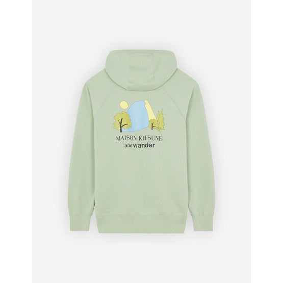 Men Mk X And Wander Dry Cotton Sweathoodie - Light Green