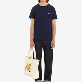 Men Fox Head Patch Classic Tee-Shirt - Navy