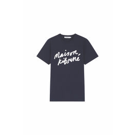 Men Handwriting Classic Tee-Shirt - Navy