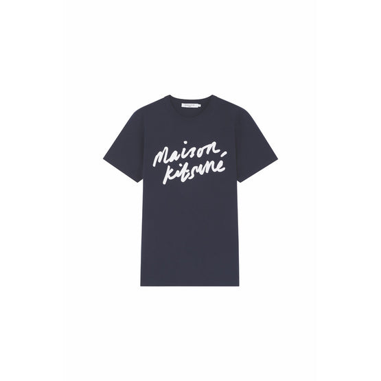 Men Handwriting Classic Tee-Shirt - Navy