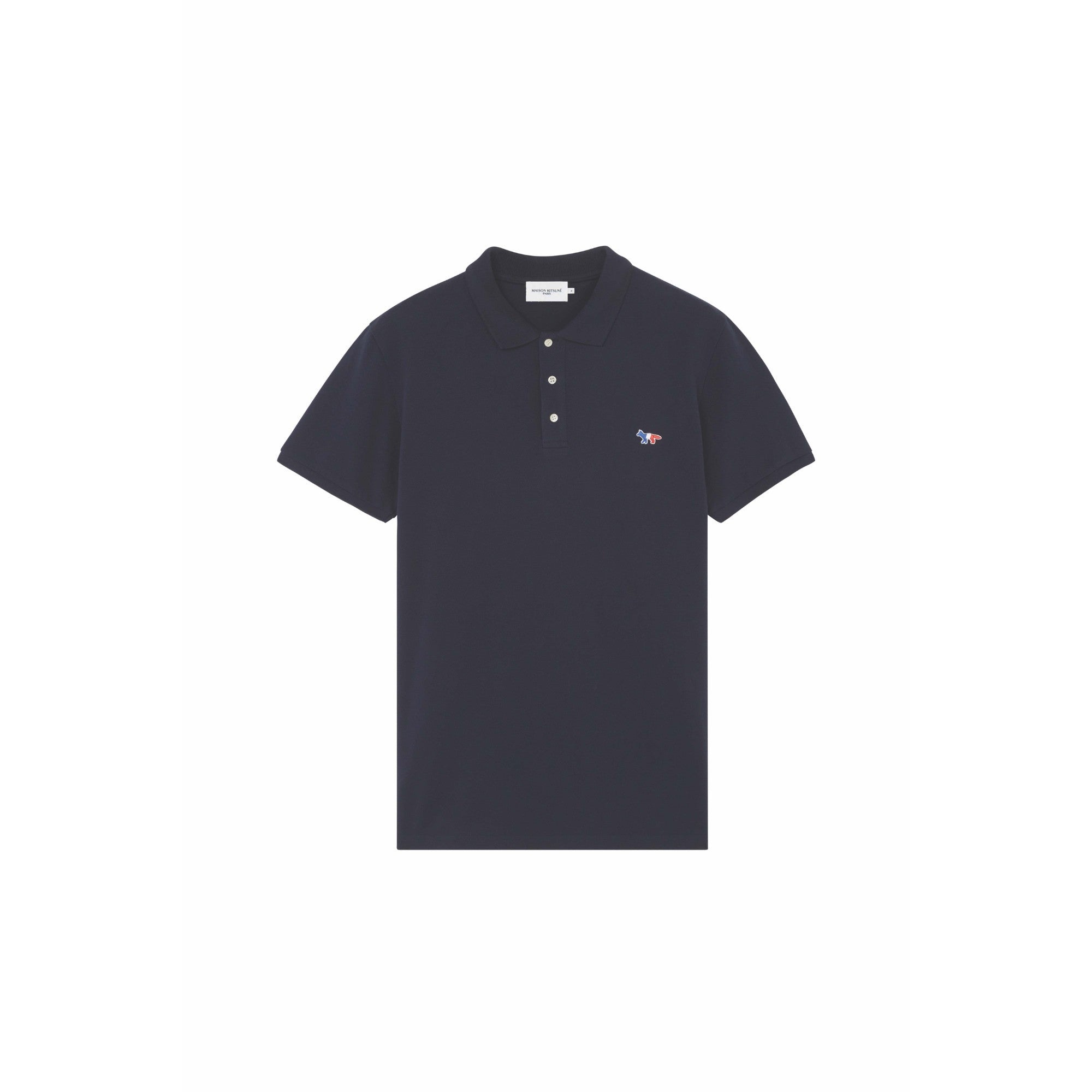 Men Tricolor Fox Patch Classic Polo - Navy
