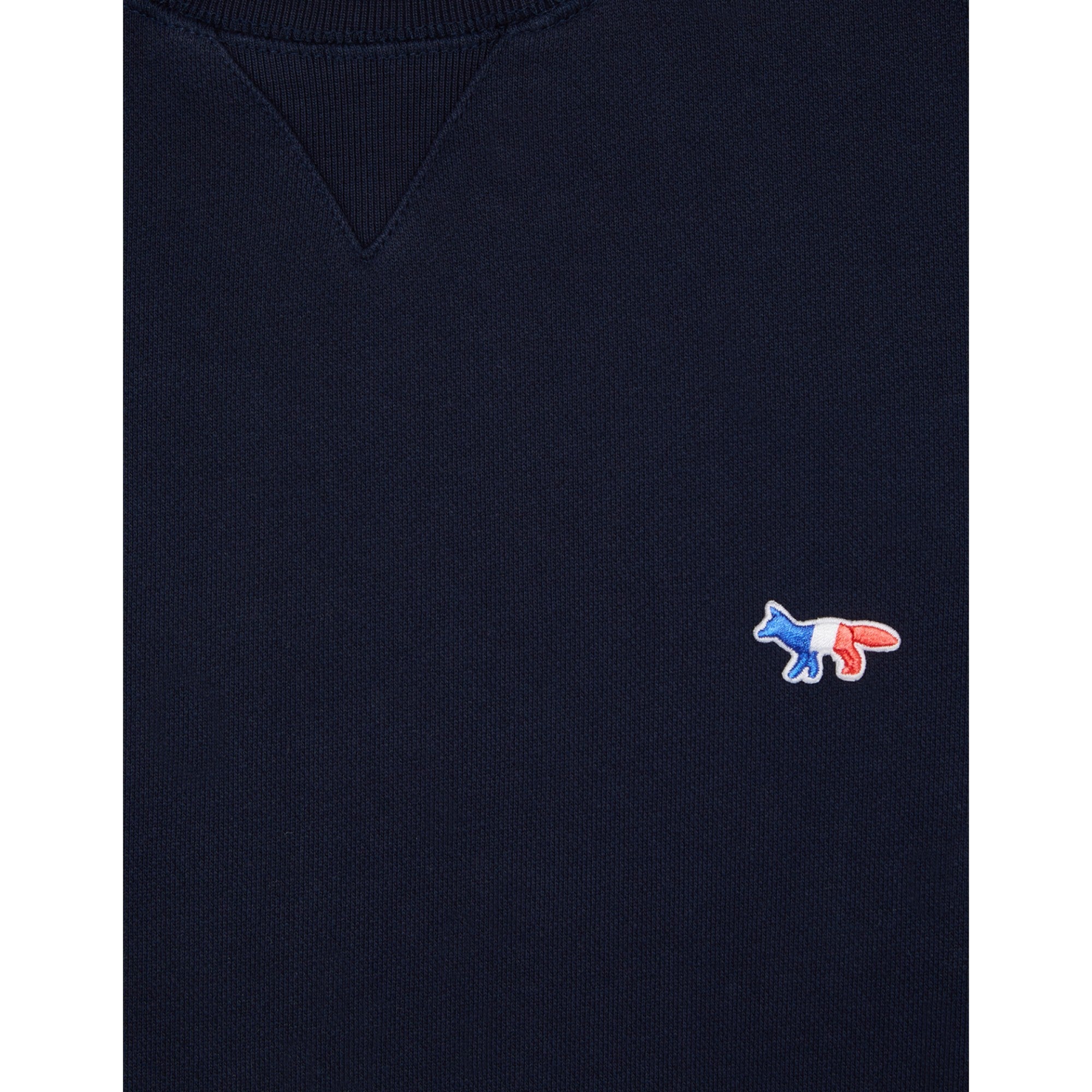 Men Sweatshirt Tricolor Fox Patch - Navy