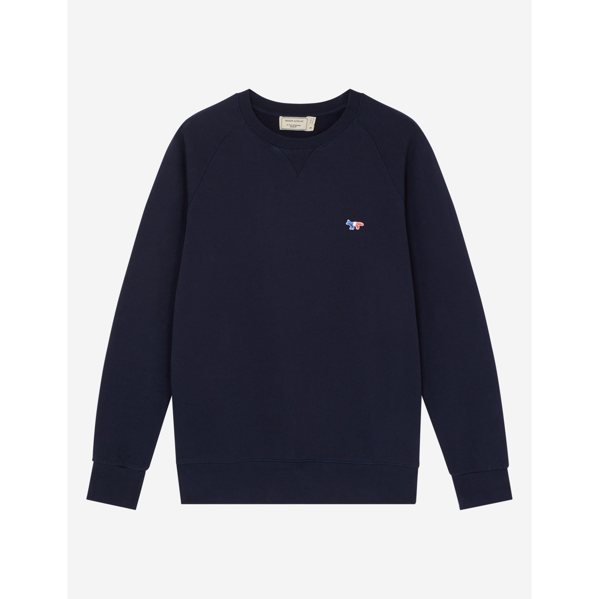 Men Sweatshirt Tricolor Fox Patch - Navy