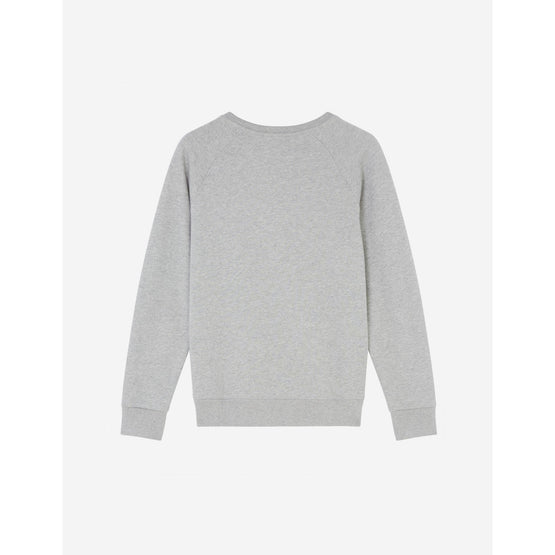 Men Sweatshirt Tricolor Fox Patch - Grey Melange