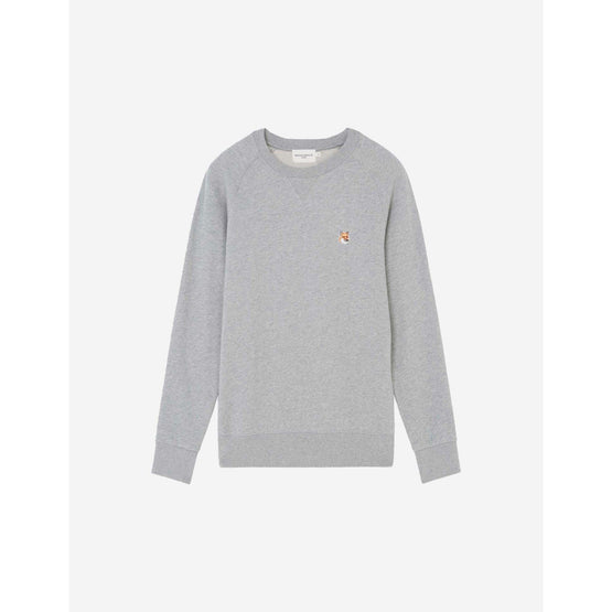 Men Fox Head Patch Classic Sweatshirt - Grey Melange