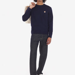Men Fox Head Patch Classic Sweatshirt - Navy