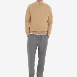 Men Fox Head Patch Classic Sweatshirt - Beige