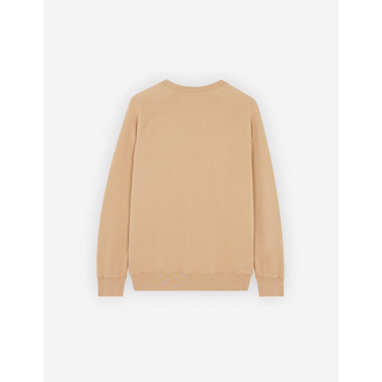 Men Fox Head Patch Classic Sweatshirt - Beige