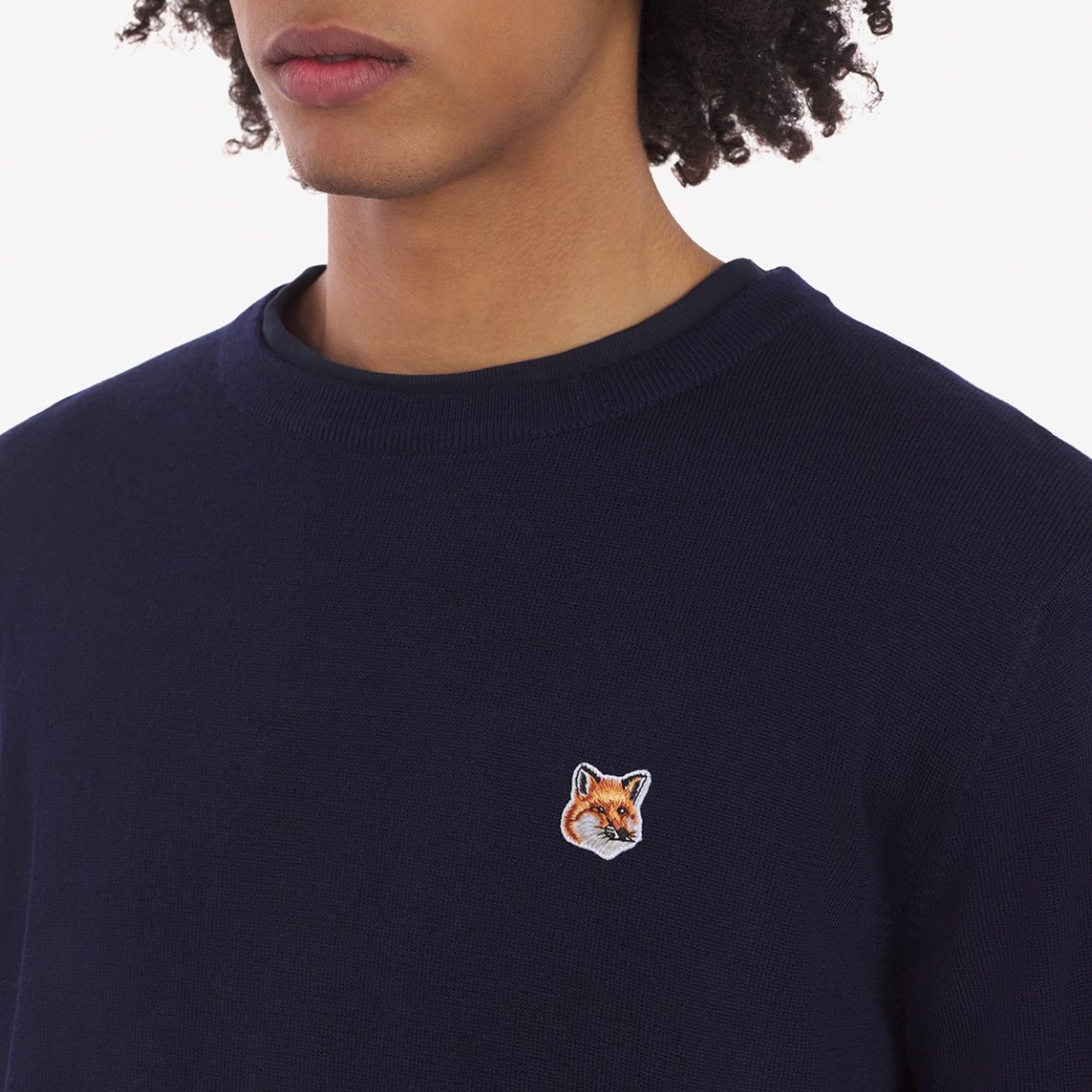 Men Fox Head Patch Classic Sweatshirt - Navy