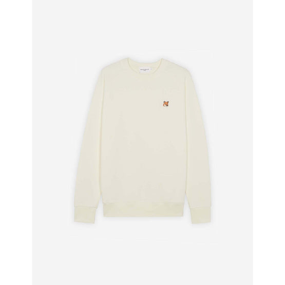 Men Fox Head Patch Classic Sweatshirt - Ecru