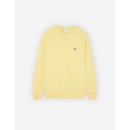 Men Fox Head Patch Classic Sweatshirt - Soft Yellow