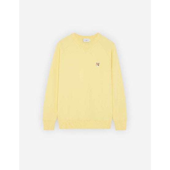 Men Fox Head Patch Classic Sweatshirt - Soft Yellow