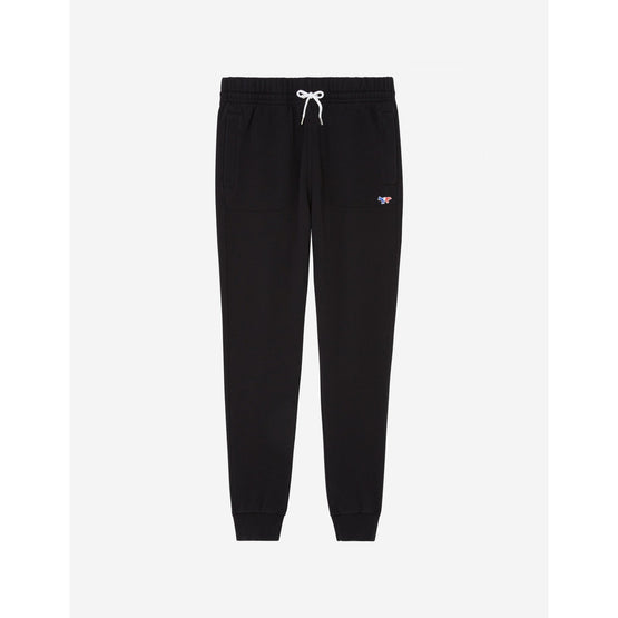 Men Tricolor Fox Patch Classic Jog Pants - Black