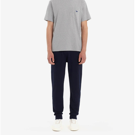 Men Tricolor Fox Patch Classic Jog Pants - Navy
