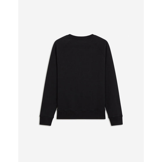 Men Tricolor Fox Patch Clean Sweatshirt - Black