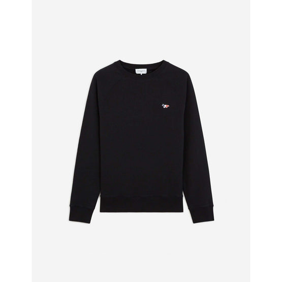 Men Tricolor Fox Patch Clean Sweatshirt - Black