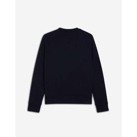 Men Tricolor Fox Patch Clean Sweatshirt - Navy