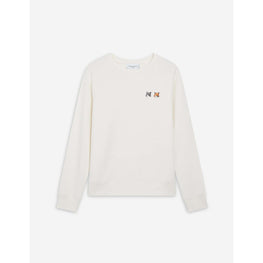 Men Double Fox Head Patch Classic Sweatshirt - Ecru